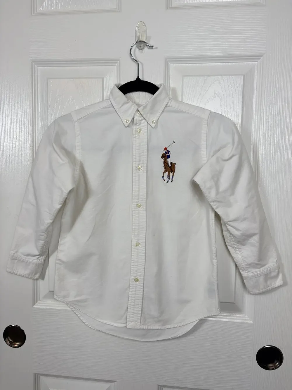 Ralph Lauren Big Pony Cotton Oxford Shirt Long Sleeve White Size 7